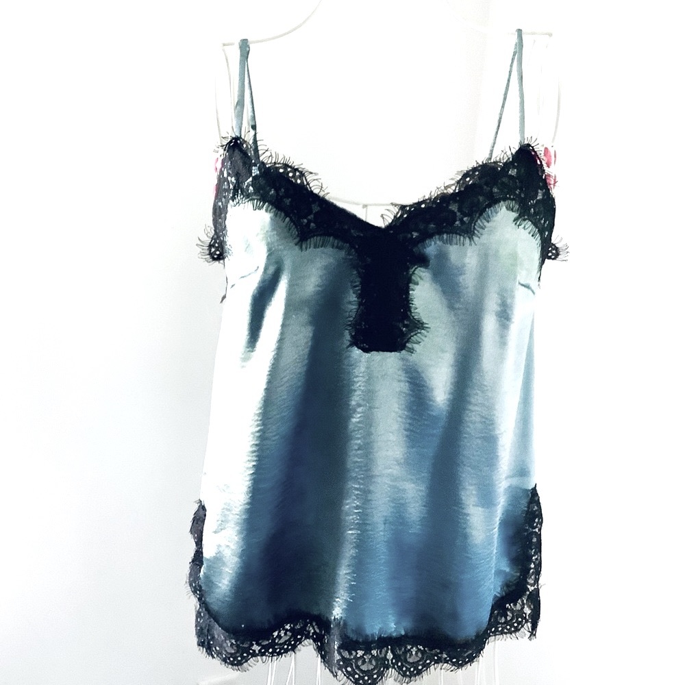 NWT Mint Vanilla, moss & black, Lingerie cami top. Size 6